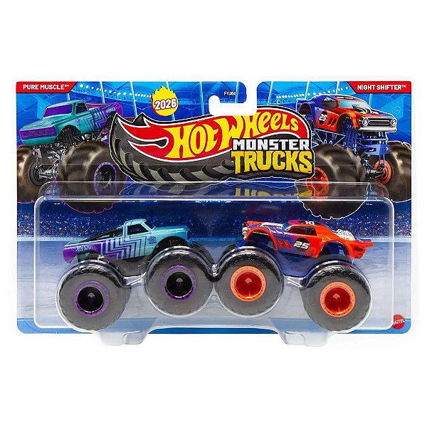 Miniatura Hot Wheels Monster Truck 2pack Pure Muscle Night Shift JLV81 Escala 1:64 Diecast Original