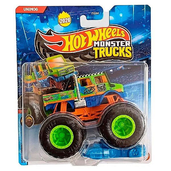 Miniatura Hot Wheels Monster Truck Unimog JHY34 Diecast de Metal Original Lacrada Colecionável Autê
