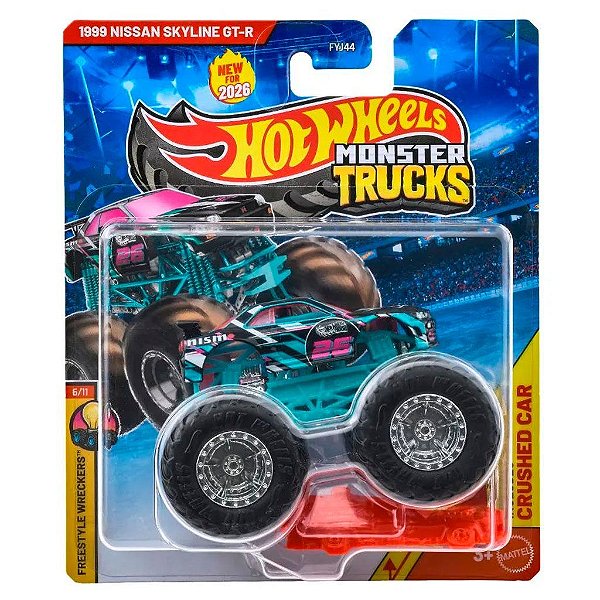 Miniatura Hot Wheels Monster Truck 1999 Nissan Skyline GT-R JHY75 Diecast Original Colecionável