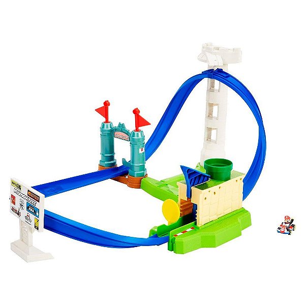 Miniatura Hot Wheels Mario Kart Circuit Slam Track Set HGK59 Diecast Original Colecionável