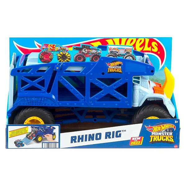 Miniatura Hot Wheels Monster Truck Rhino Rig HFB13 Diecast Original Colecionável