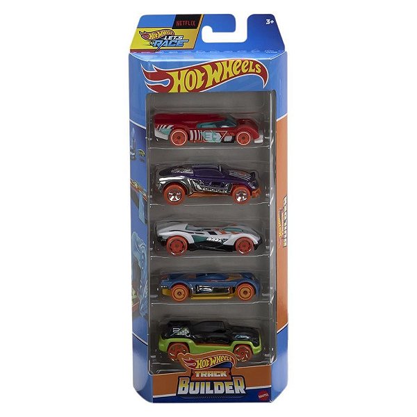 Miniatura Hot Wheels HW Flames 5-Pack Builder HTV52 Diecast Original Colecionável