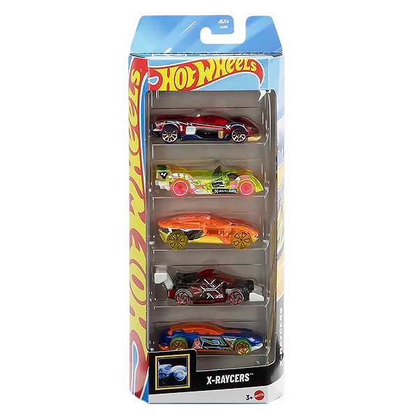 Miniatura Hot Wheels HW Flames 5-Pack X-raycers JBJ74 Diecast Original Colecionável