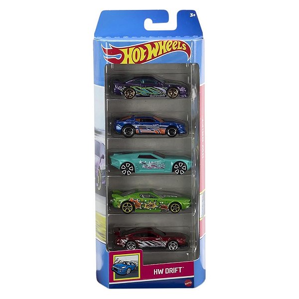 Miniatura Hot Wheels HW Flames 5-Pack Drift HTV51 Diecast de Metal Original Lacrada Colecionável Au