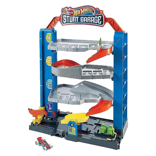 Miniatura Hot Wheels Play Set Stunt Garage City Diecast de Metal Original Lacrada Colecionável Autê