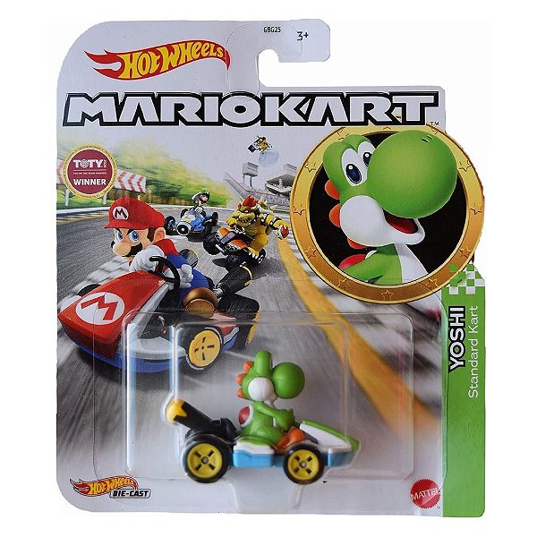Miniatura Hot Wheels Mario Kart Floor Stand Yoshi Diecast de Metal Original Lacrada Colecionável Au