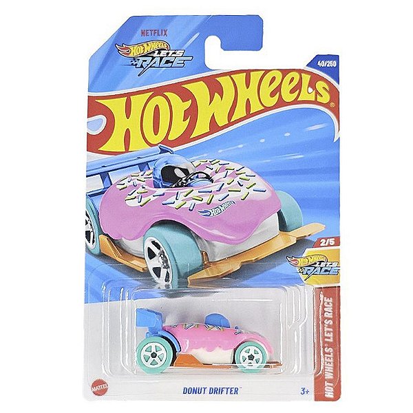 Miniatura Hot Wheels Donut Drifter HYW92 Diecast Metal Original Colecionável Autêntica Premium