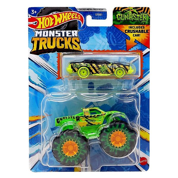 Miniatura Hot Wheels Monster Truck Gunkster JCD89 Diecast de Metal Original Lacrada Colecionável Au