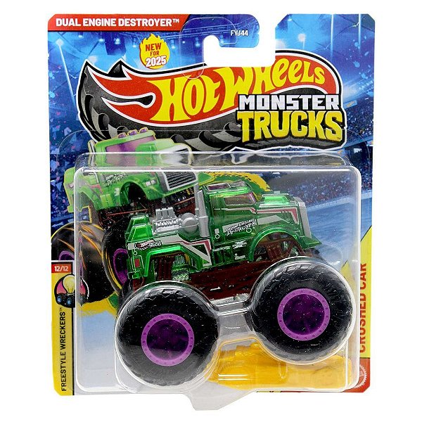 Miniatura Hot Wheels Monster Truck Dual Engine Destroyer JCD72 Diecast Original Colecionável