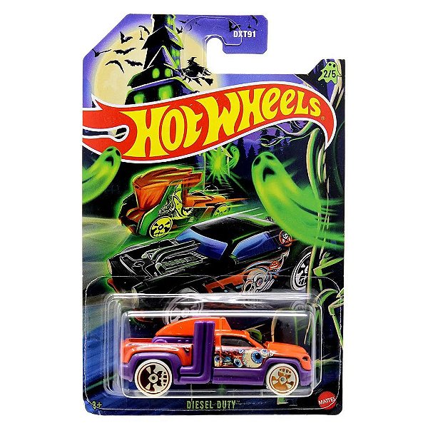 Miniatura Hot Wheels Halloween Diesel Duty JCG90 Diecast de Metal Original Lacrada Colecionável Aut