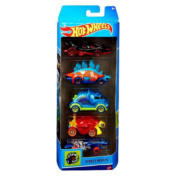 Miniatura Hot Wheels 5-Pack Wh Street Beasts HLY77 Diecast Original Colecionável