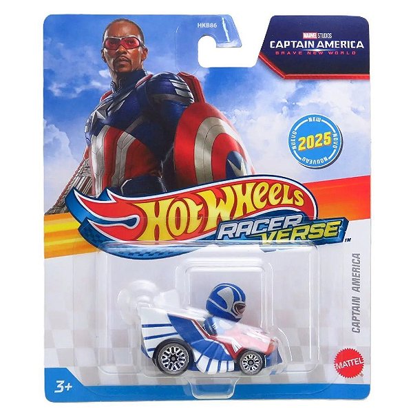 Miniatura Hot Wheels Racerverse Cap America Sam Wilson Diecast Original Colecionável