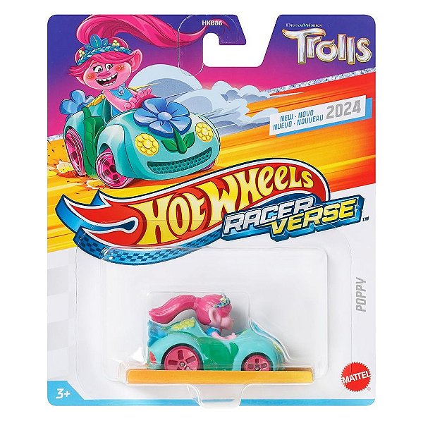 Miniatura Hot Wheels Racerverse Poppy Trolls Diecast Metal Original Colecionável Autêntica Premium