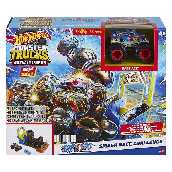 Miniatura Hot Wheels Monster Trucks Arena Smashers Race Challenge Set Diecast Original Colecionável