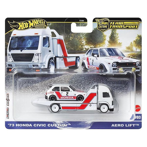 Miniatura Hot Wheels Transport Team 73 Honda Civic Aero Lift JBM36 Diecast Original Colecionável