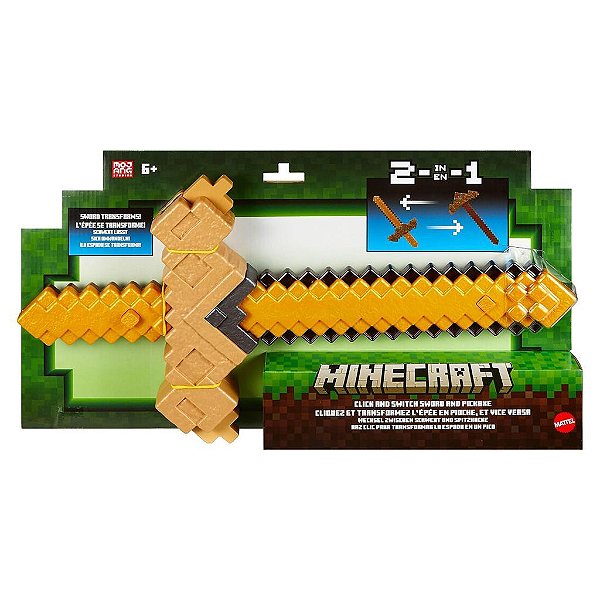 Action Figure Minecraft Sword e Pickaxe Roleplay 8 cm