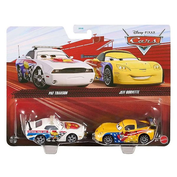 Mattel Disney Pixar e Cars 2PACK Pat Traxson Jeffgorvette — Original Autêntico Drive Collection