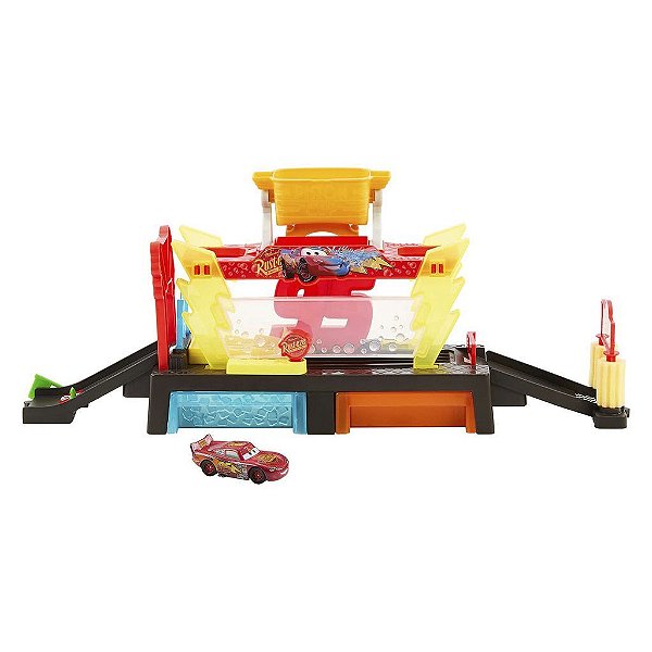 Mattel Disney Pixar McQueen Race Ready Carrinho Wash Playset — Original Autêntico Drive Collection