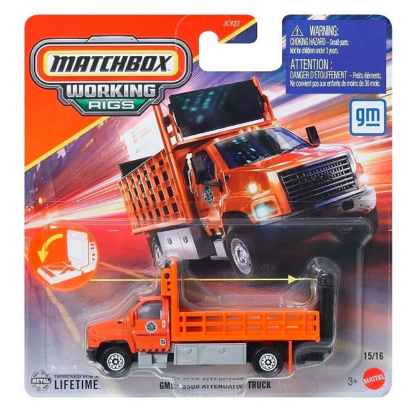 Carrinho Matchbox Working Gmc Attenuvator Truck — Original Lacrado com Garantia Drive Collection