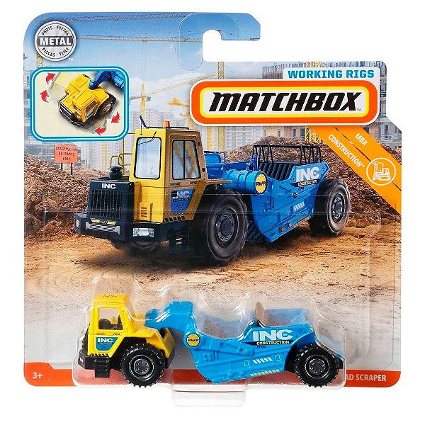 Carrinho Matchbox Working Mbx Road Scraper — Original Lacrado com Garantia Drive Collection
