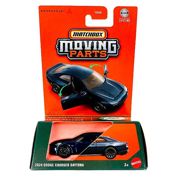 Carrinho Matchbox Moving Parts Dodge Charger Daytona — Original Autêntico Drive Collection