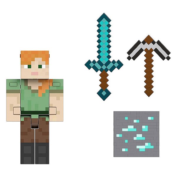 Boneca Mattel Minecraft Diamond Level Alex — Original Lacrado com Garantia Drive Collection