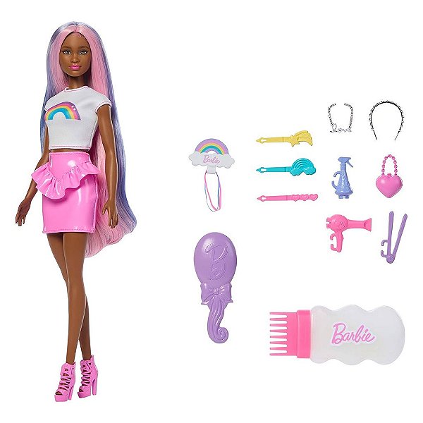 Boneca Mattel Barbie Rainbow Sparkle Hair — Original Autêntico Lacrado com Garantia Drive Collection
