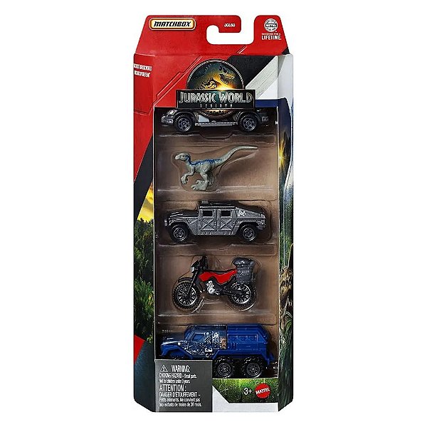 Matchbox Jurassic Worldr 5PACK — Produto Original Autêntico Lacrado com Garantia Drive Collection