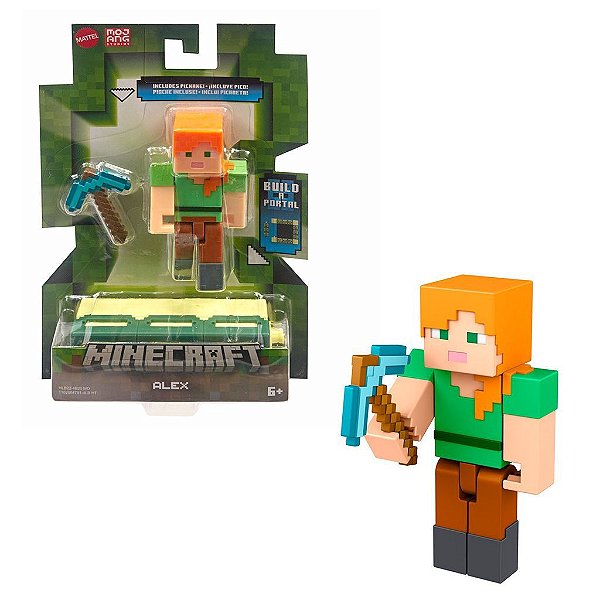 Mattel Minecraft 3.25 Alex — Produto Original Autêntico Lacrado com Garantia Drive Collection
