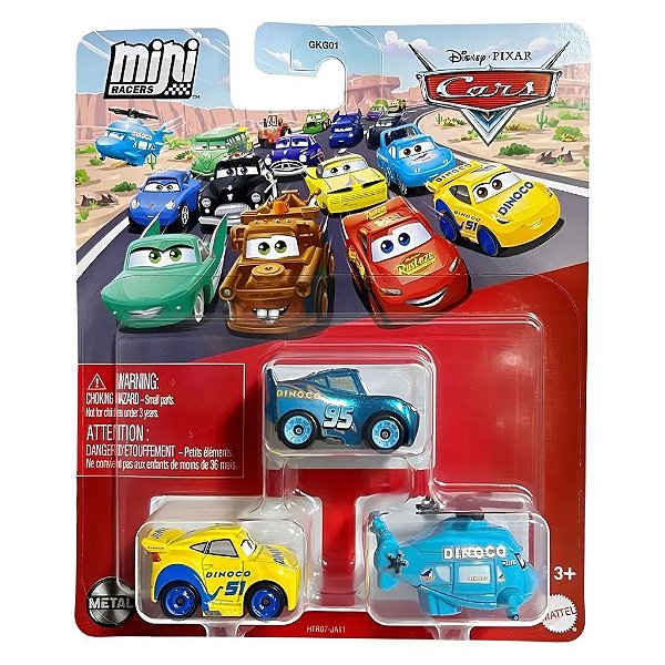 Mattel Mini Racers Disney Pixar 3-Pack Ref 6255 — Original Autêntico Lacrado com Garantia Drive Coll