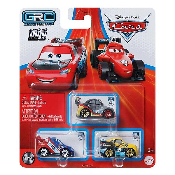 Mattel Mini Racers Disney Pixar 3-Pack Ref 6262 — Original Autêntico Lacrado com Garantia Drive Coll
