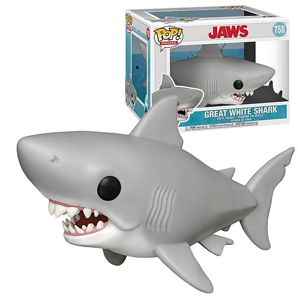 Boneco Funko Pop! Super Sized Jaws - Great White Shark (6 inch) #758