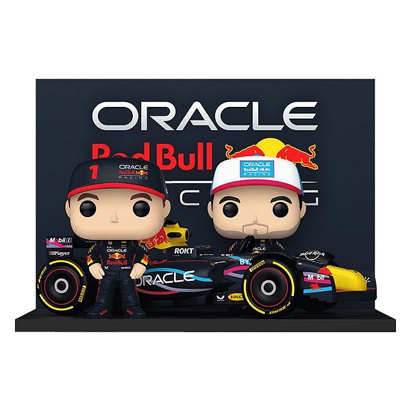 Boneco Funko Pop! Moment Oracle Red Bull Racing - Oracle Red Bull Racing Team (Verstappen & Pérez com carro) #7