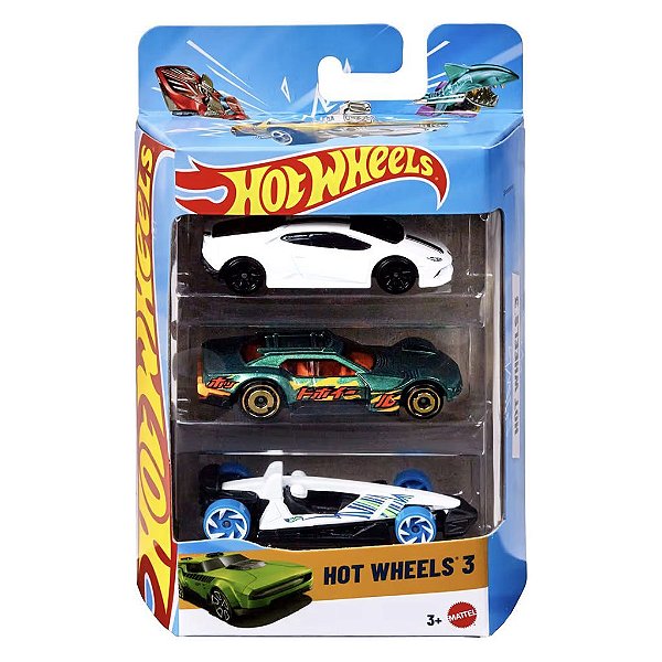Miniatura Hot Wheels 1:64 Pacote com 3 Carros