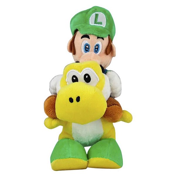 Pelúcia Little Buddy Super Mario Luigi Riding Yoshi 20 cm