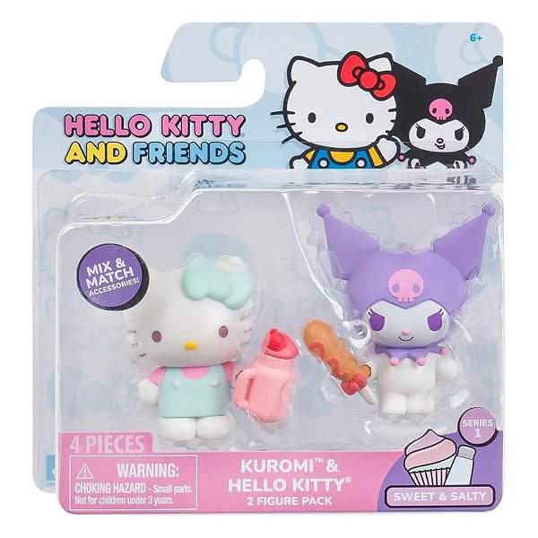 Pelúcia Jazwares Hello Kitty and Friends Kuromi e Hello Kitty 20 cm