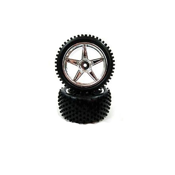 Roda Traseira Cromada 1:10 Himoto 06026V (2 un)