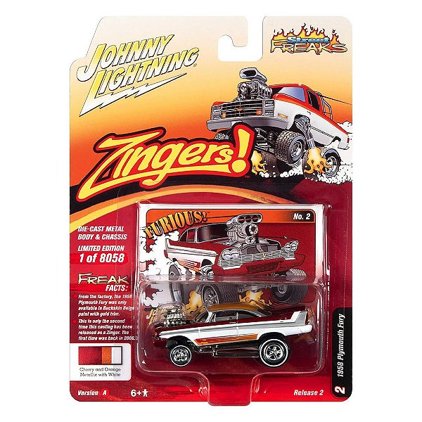 Miniatura Johnny Lightning Street Freaks 1958 Plymouth Fury 1:64