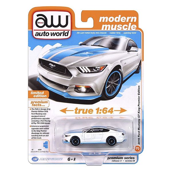 Miniatura Auto World Modern Muscle 2016 Ford Mustang Gt King Premier Edition 1:64