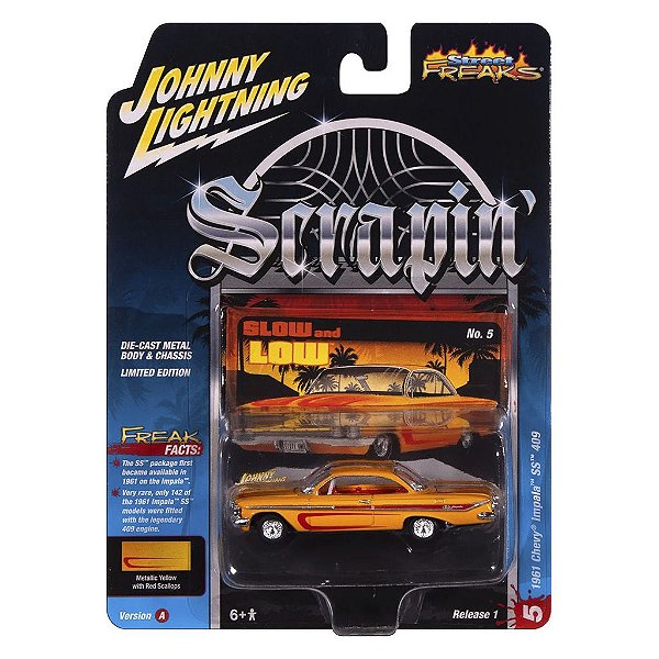 Miniatura Johnny Lightning Scrapin 1961 Chevy Impala SS 409 1:64