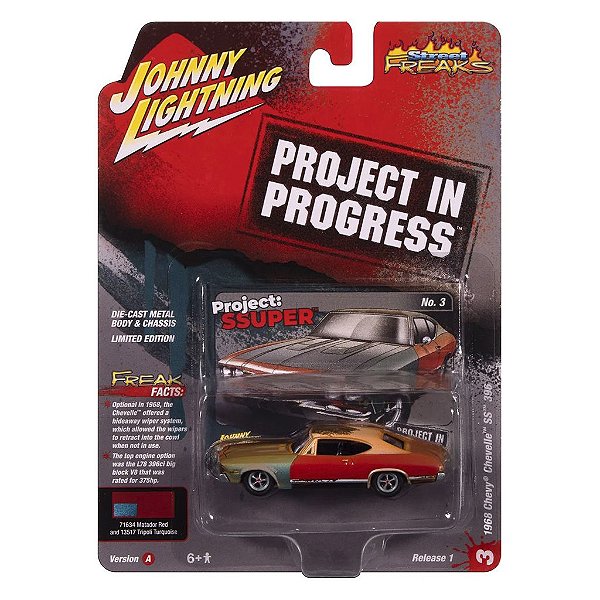 Miniatura Johnny Lightning Project In Progress 1968 Chevy Chevelle SS 396 1:64