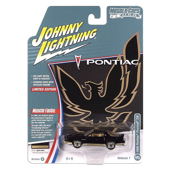 Miniatura Johnny Lightning Muscle Cars 1986 Pontiac Firebird T/a 1:64