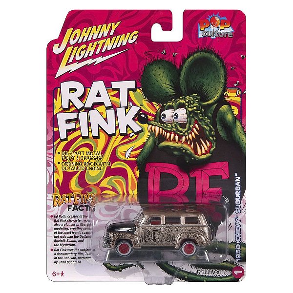 Miniatura Johnny Lightning Rat Pink 1950 Chevy Suburban 06786 (JLPC014)
