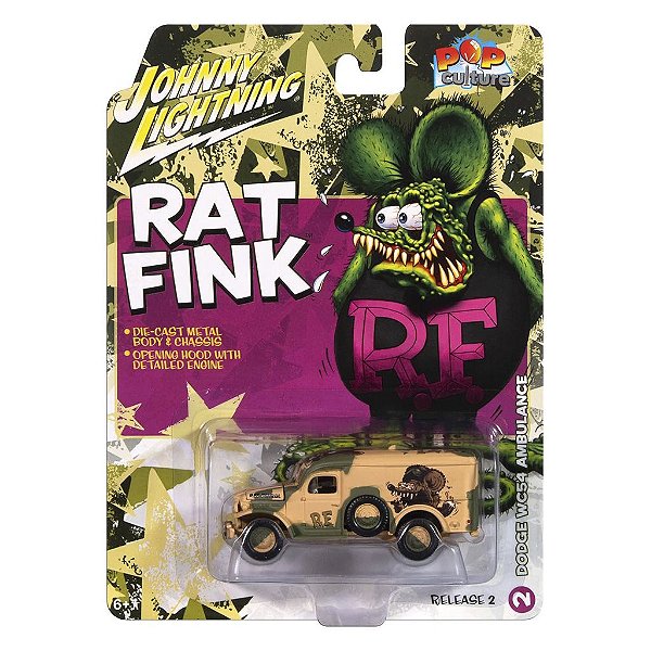 Miniatura Johnny Lightning Rat Fink Dodge Wc54 Ambulance 1:64 (JLPC015)