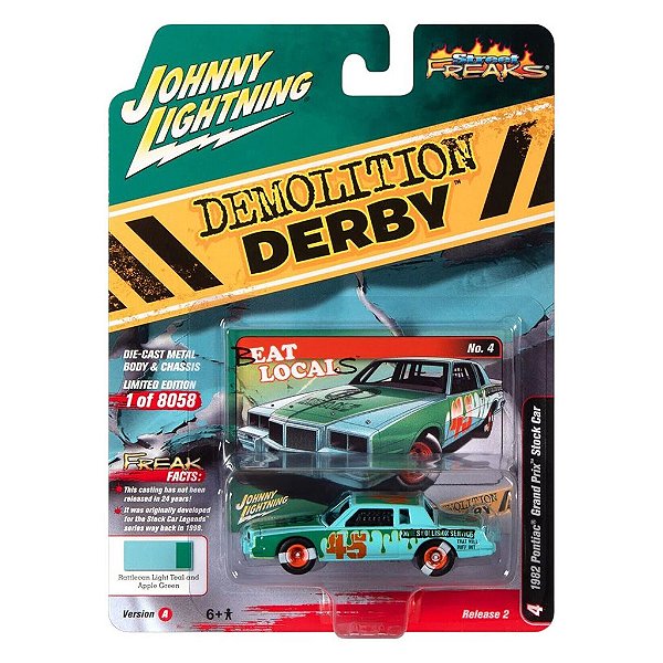 Miniatura Johnny Lightning Demolition Derby 1982 Pontiac Grand Prix Stock Car 1:64 (JLSF024A)