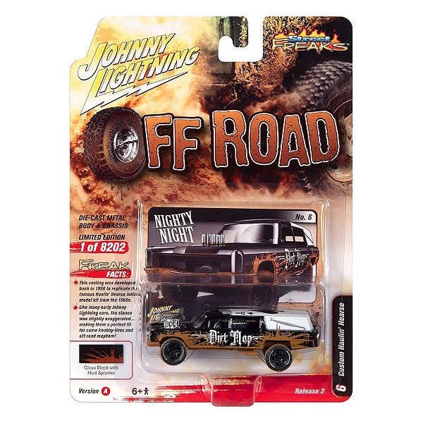 Miniatura Johnny Lightning Off Roada Custom Haulin Hearse 1:64 (JLSF024A)