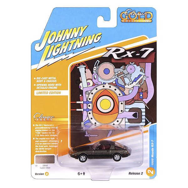 Miniatura Johnny Lightning Classic Gold Collection Classics 1985 Mazda Rx 7 Marrom 1:64