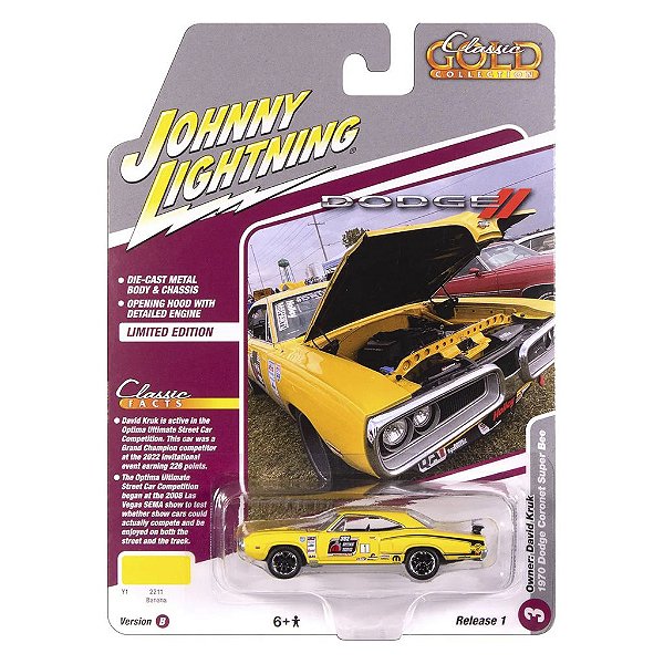 Miniatura Johnny Lightning Storage Tin 1970 Dodge Coronet Super Bee 1:64