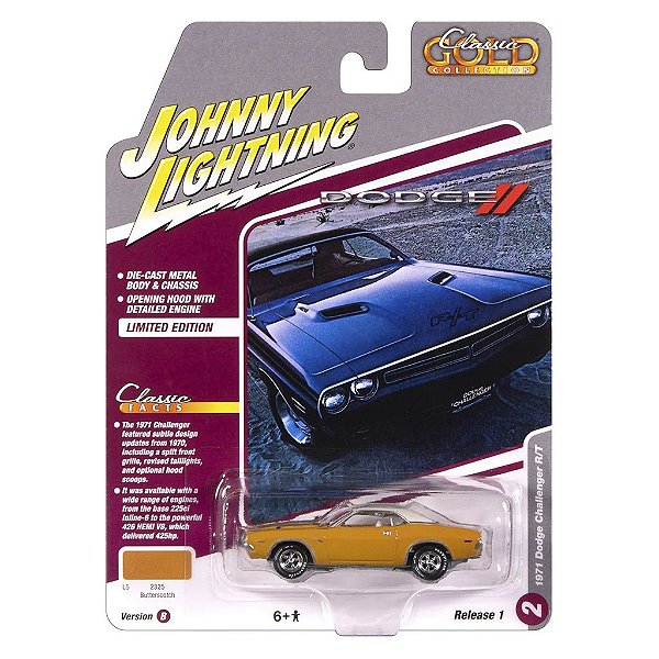 Miniatura Johnny Lightning Classic Gold Collection 1971 Dodge Challenger R/T 1:64