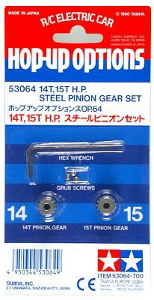 Jogo de Pinhões de Aço 14T e 15T HP Tamiya 53064